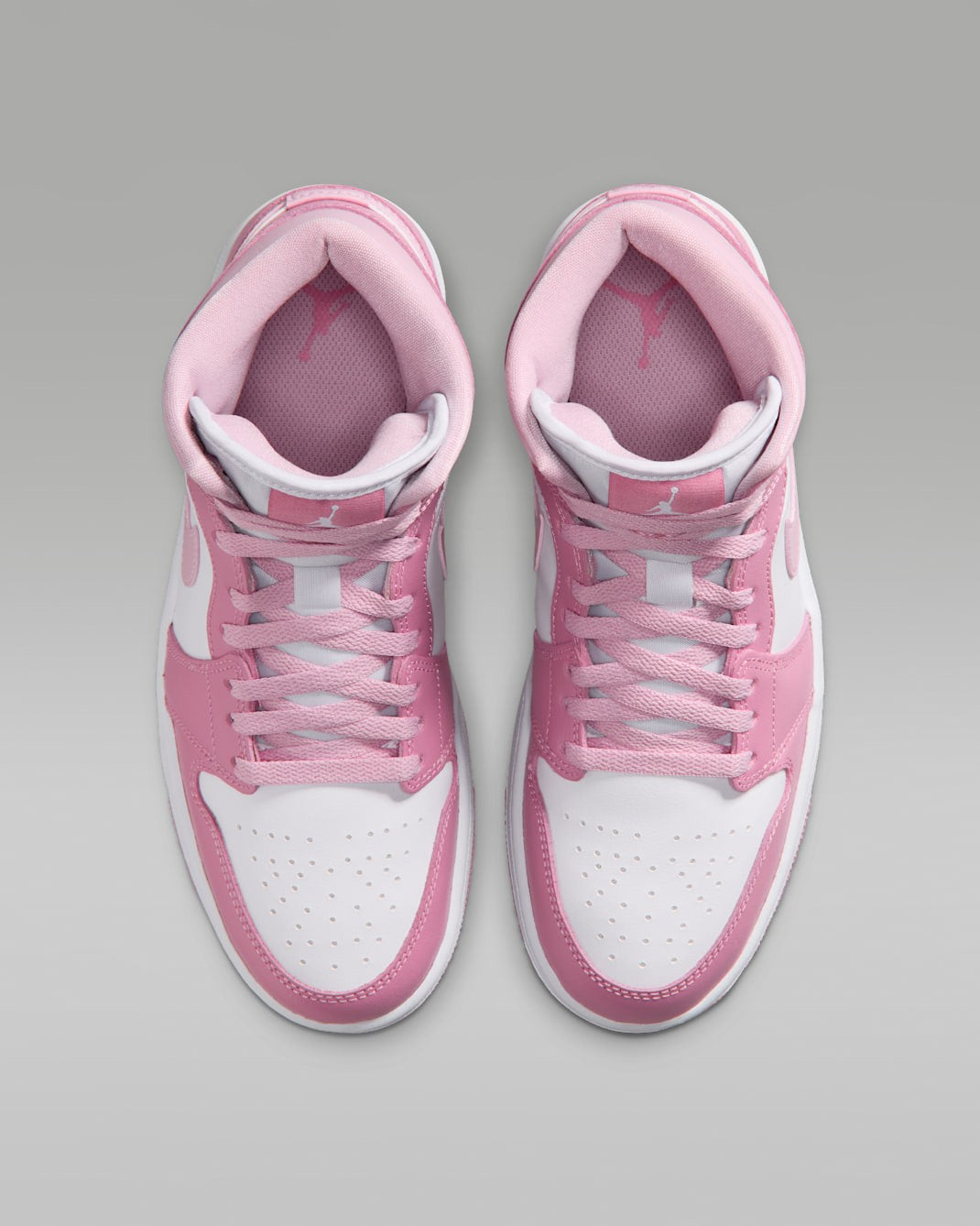 BQ6472-605 Nike Women's Air Jordan 1 Mid Elemental PinkIced Carmine (Women's)