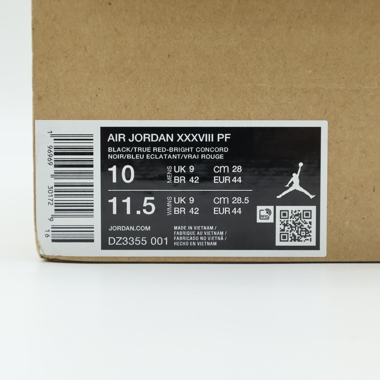 DZ3355-001 Nike Air Jordan 38 Aqua (Men's)
