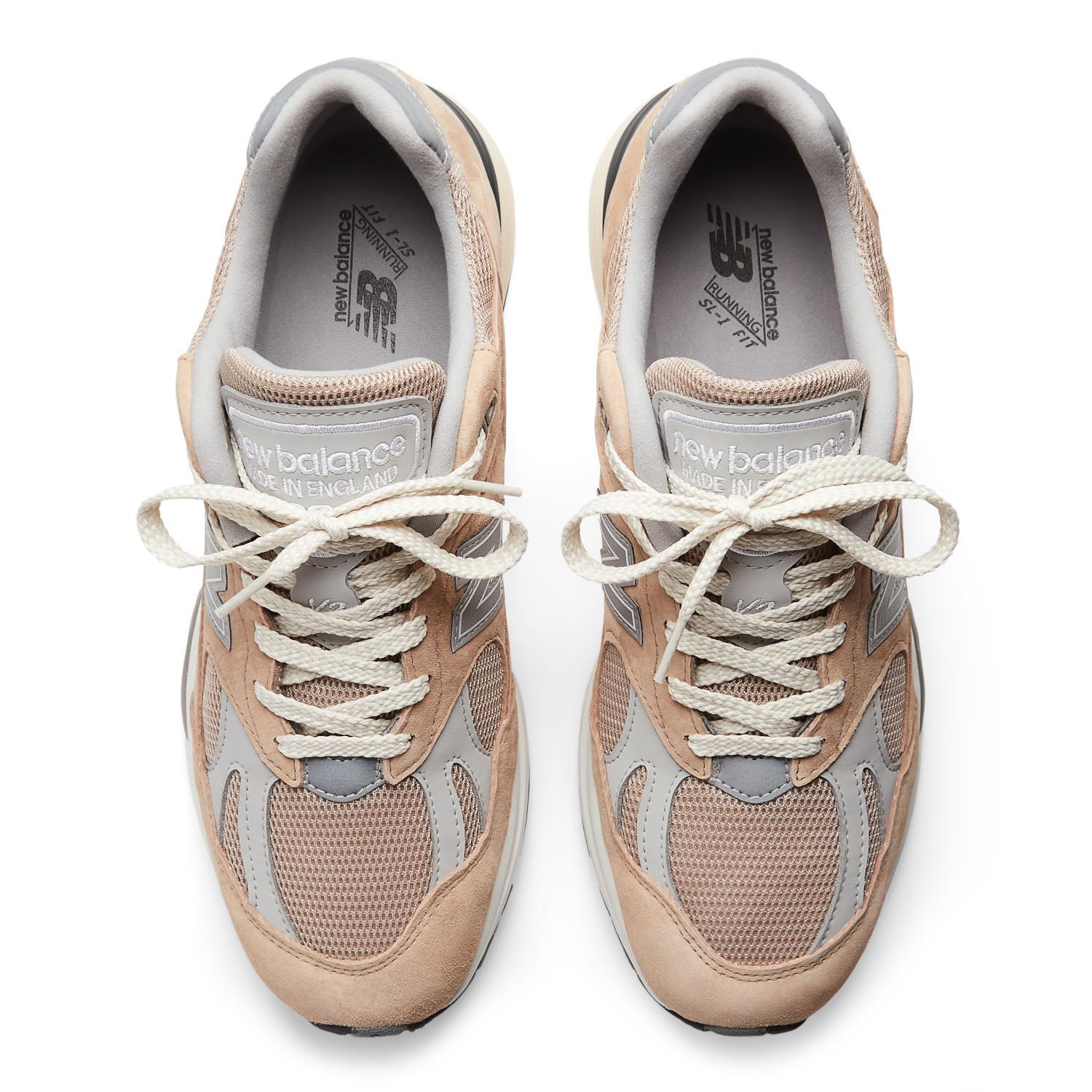 U991BE2 New Balance 991V2 Cuban Sand Harbor Mist Silver (Men's)