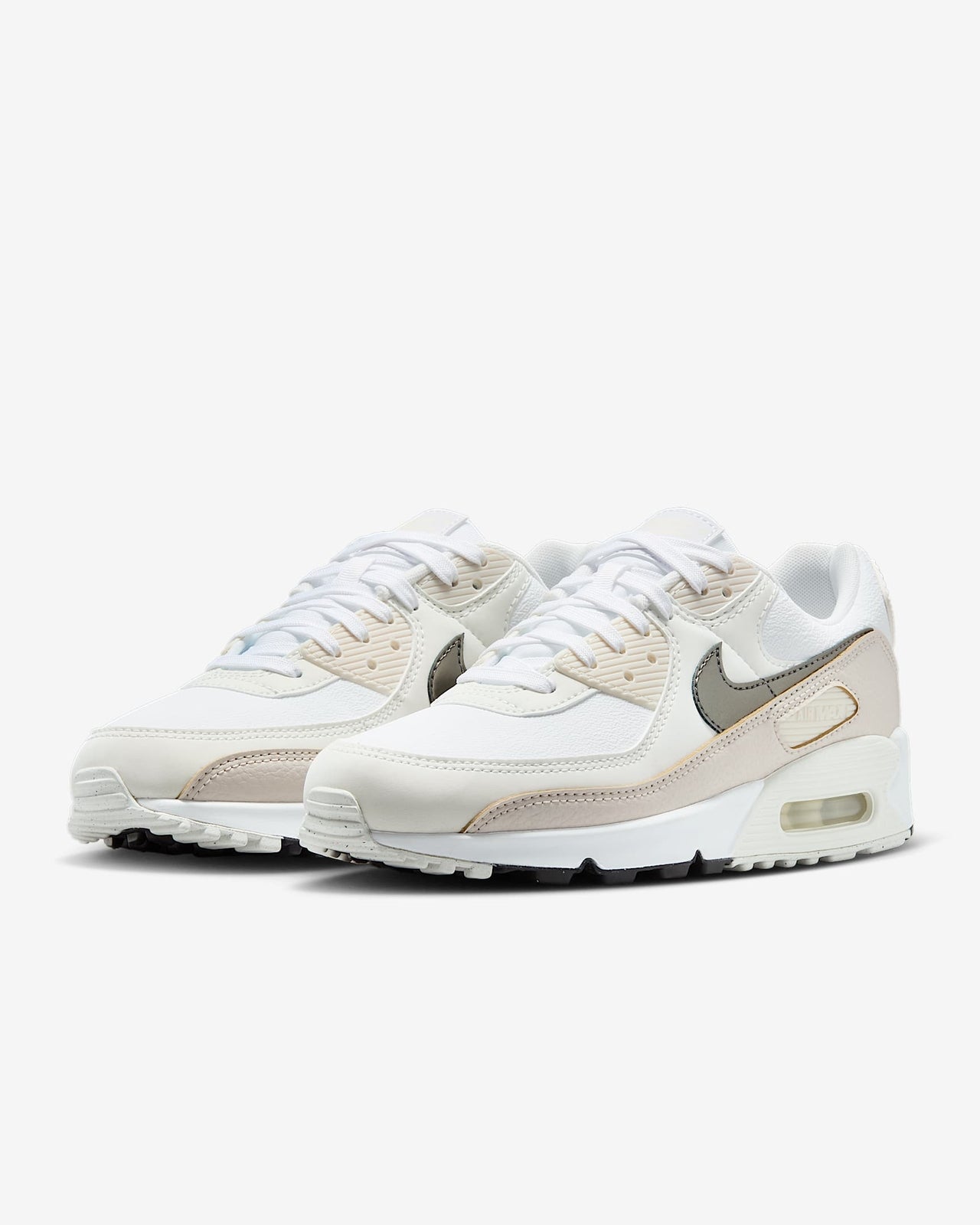 HM8128-101 Nike Air Max 90 White Flat Pewter (Women's)