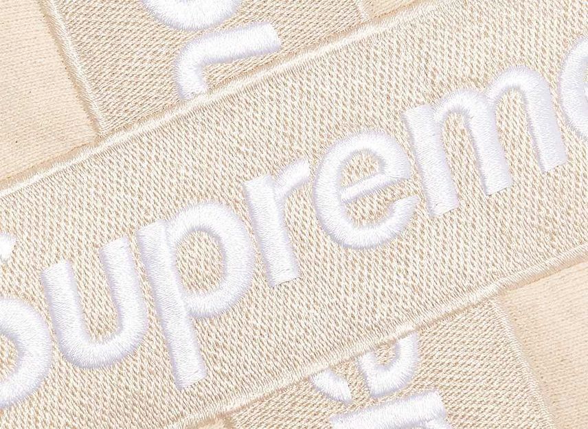Supreme Cross Box Logo Hooded Sweatshirt Natural