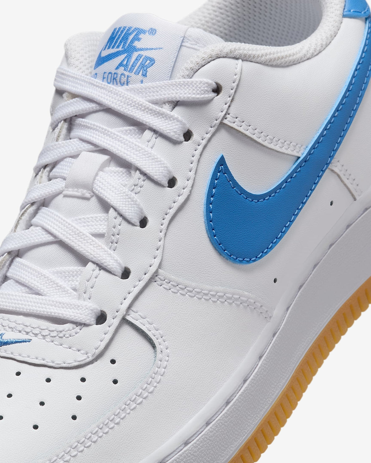 FV5948-115 Nike GS Air Force 1 White Gum Light Brown Blue Beyond