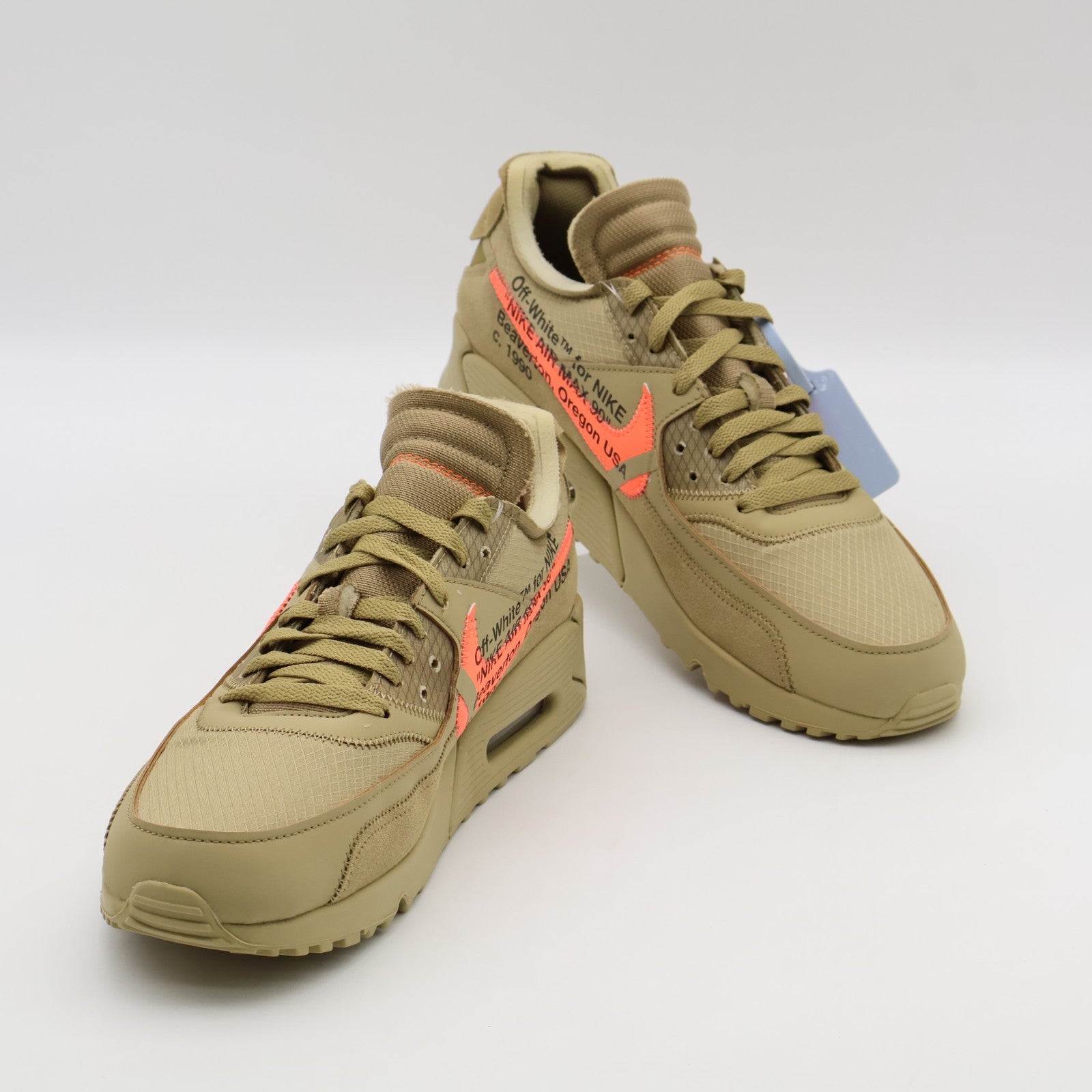 AA7293-200 Nike Air Max 90 Off-White Desert Ore Hyper Jade Bright Mango (Men's)