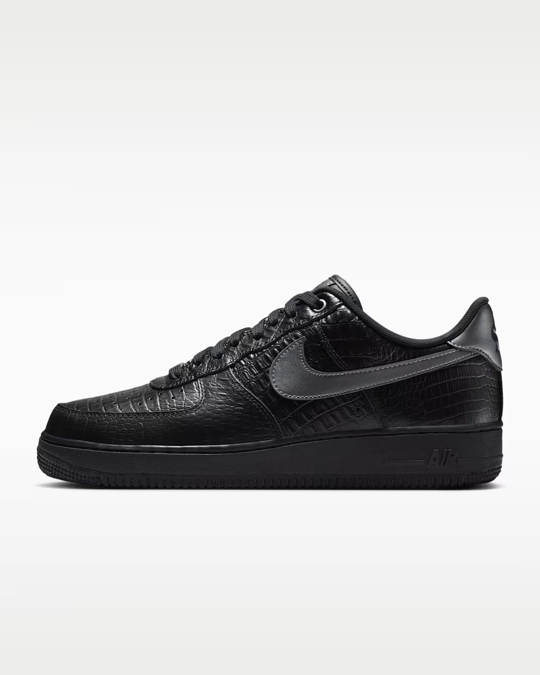 IV6306-010 Nike Air Force 1 Low "Triple Black/Croc" (Men's)