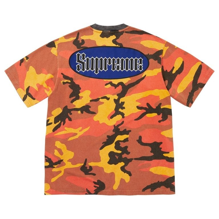 Supreme Cracked Pocket S/S Top Orange Camo