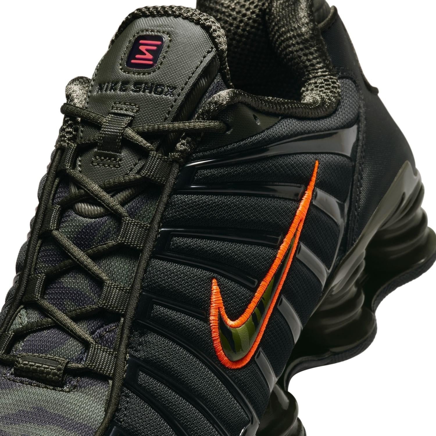 IR0918-001 Nike Shox TL "Black/Cargo Khaki-Sequoia-Newsprint"
