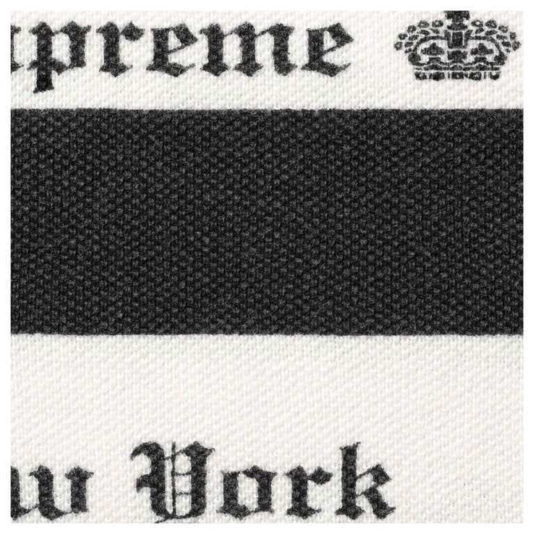 Supreme Old English Stripe L/S Polo Black
