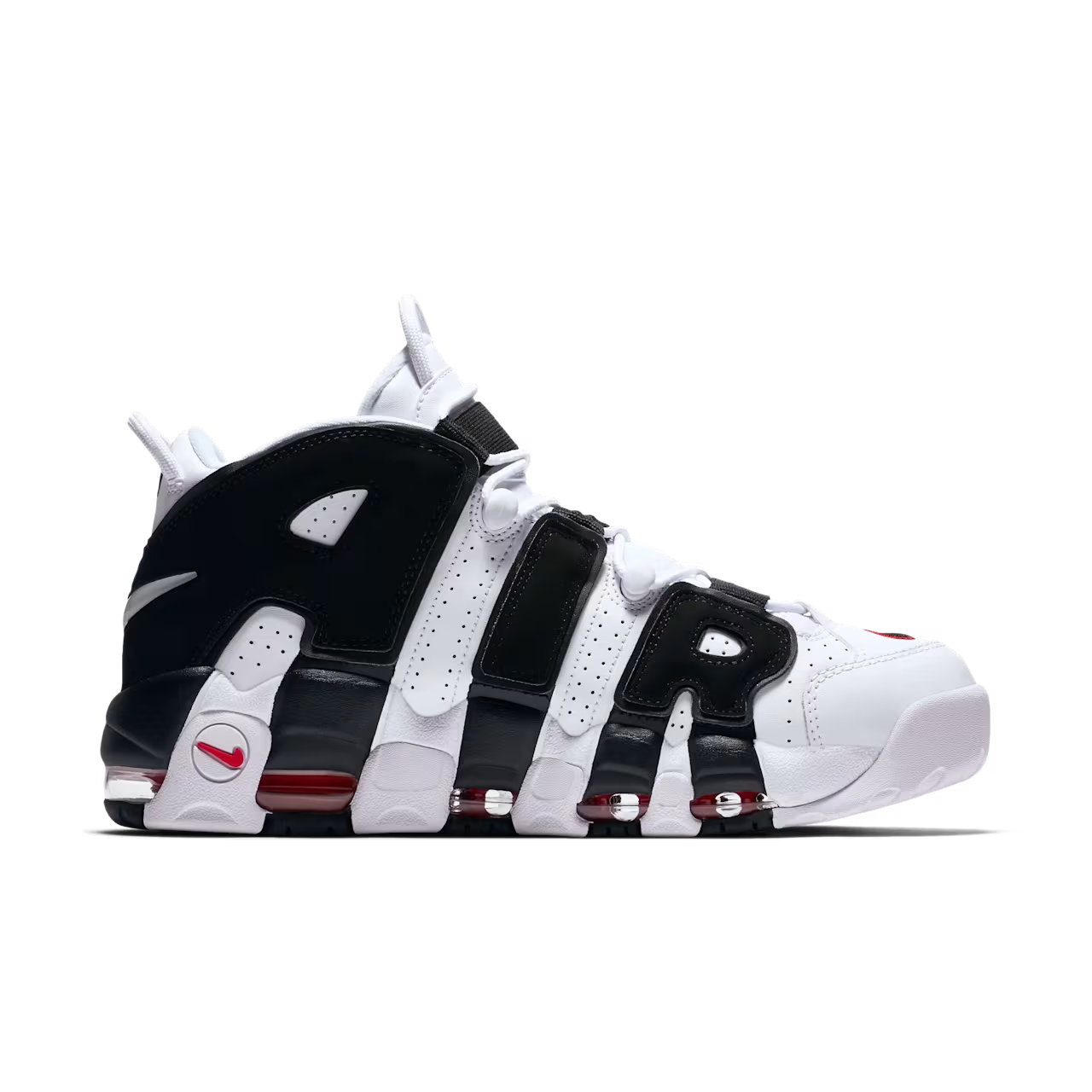 414962-105 Nike Air More up Tempo "White/Black/University Red" (~2018) (Men's)