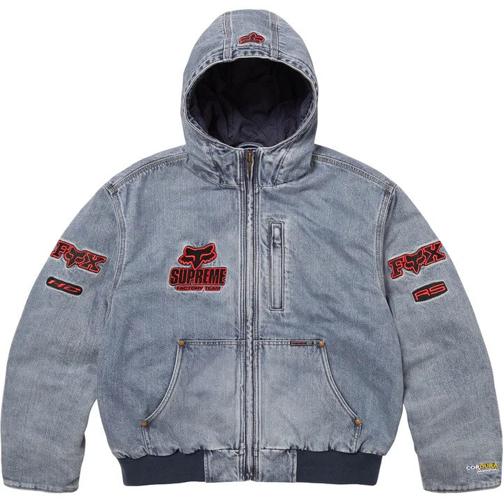 Supreme Fox Racing Hooded Work Jacket Denim