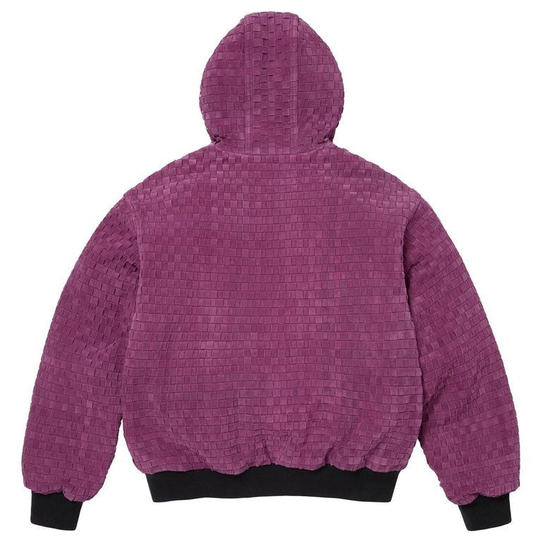 Supreme Woven Suede Hooded Work Jacket Purple