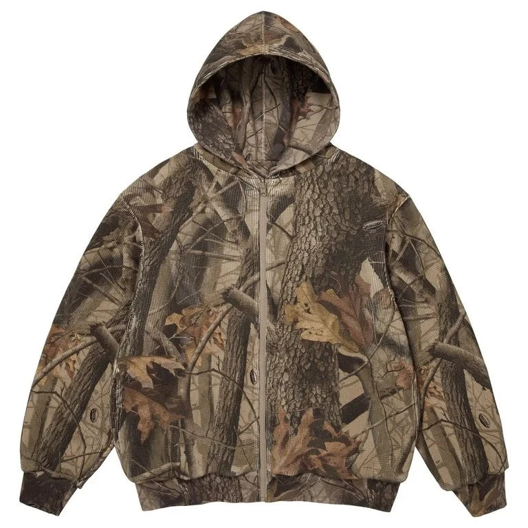 Supreme Reversible Work Zip Up Hooded Sweatshirt Realtree Hardwoods Camo