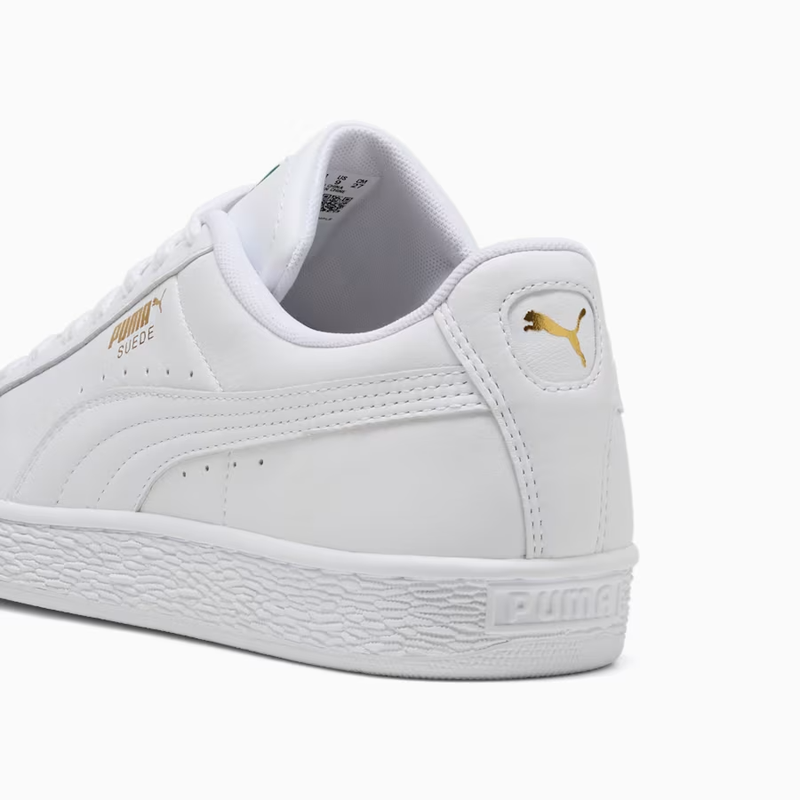 408467-01 Puma Suede "PUMA White/Archive Green" (Men's)