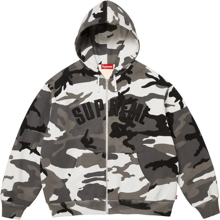 Supreme Arc Thermal Lined Zip Up Hooded Sweatshirt Snow Camo