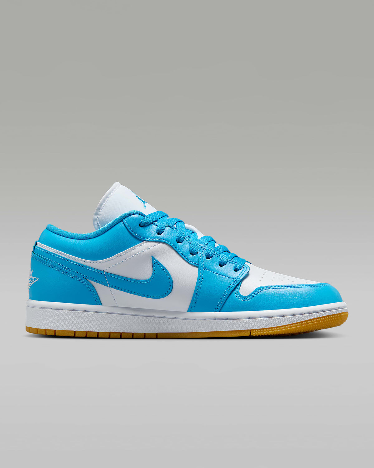 DC0774-104 Nike Air Jordan 1 Low White Gum Light Brown Dark Powder Blue (Women's