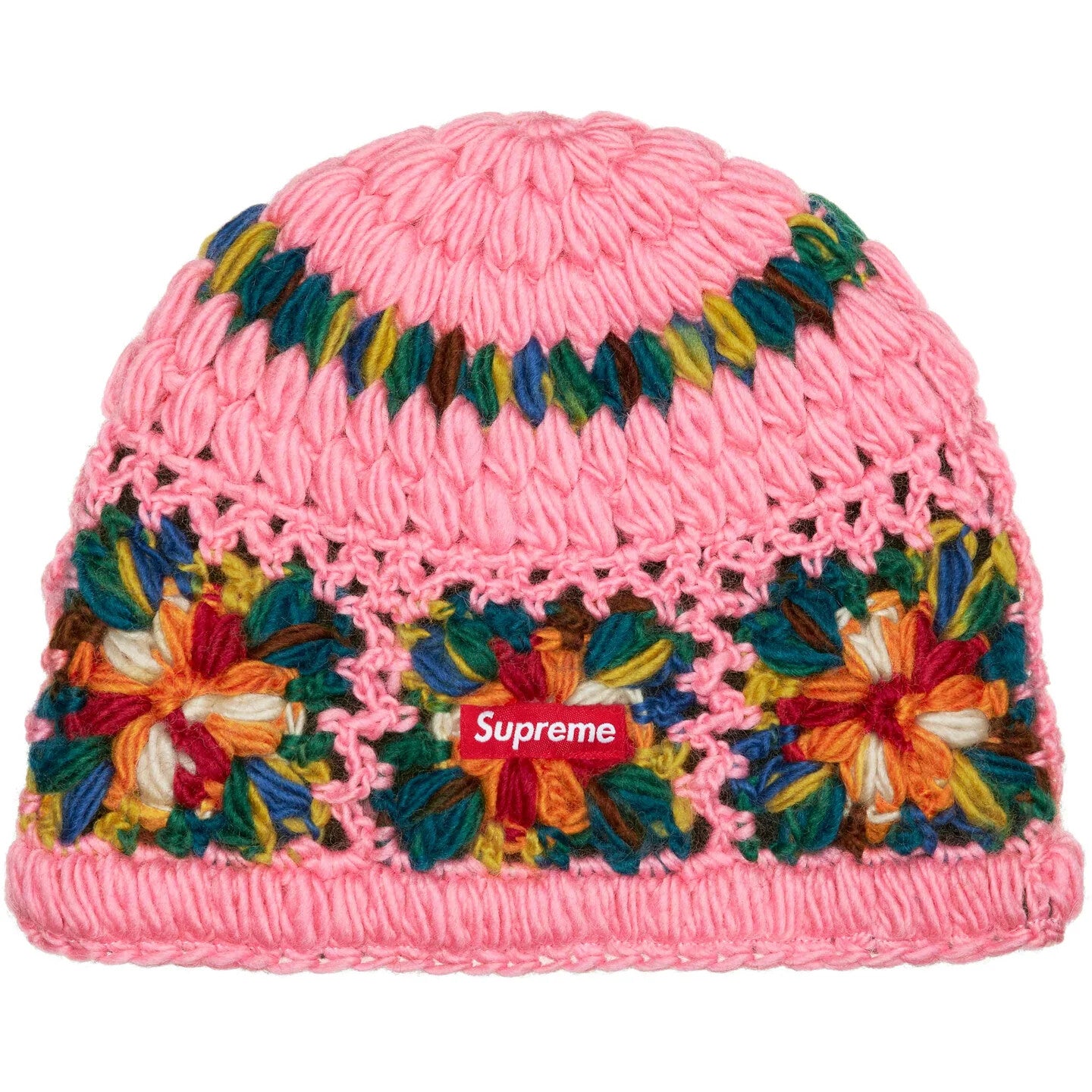 Supreme Crochet Beanie Pink