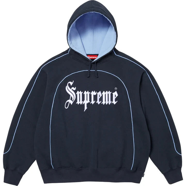 Supreme Curve Piping Hooded Sweatshirt Navy
