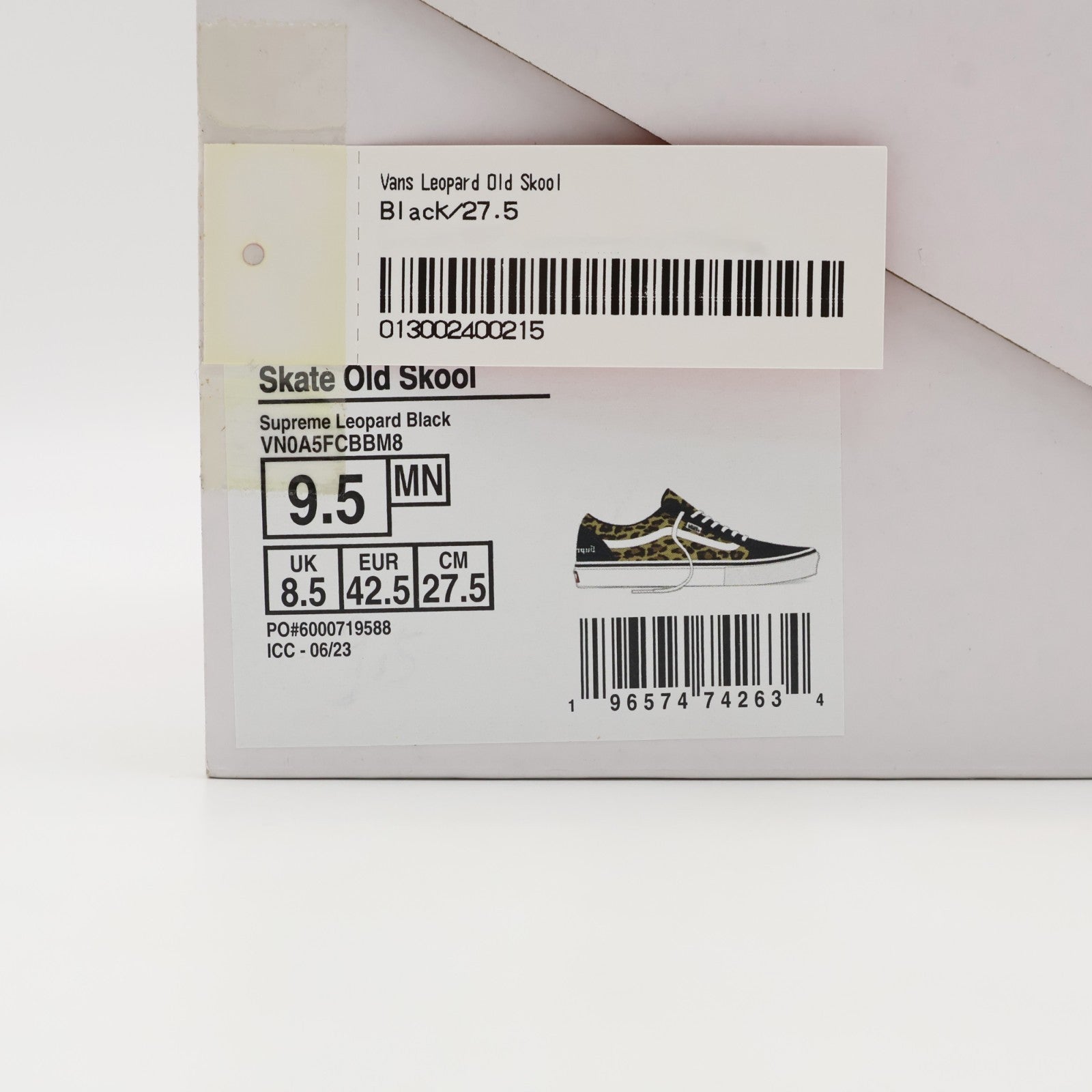 VN0A5FCBBM8 Supreme Vans Leopard Old Skool Black White (Men's)