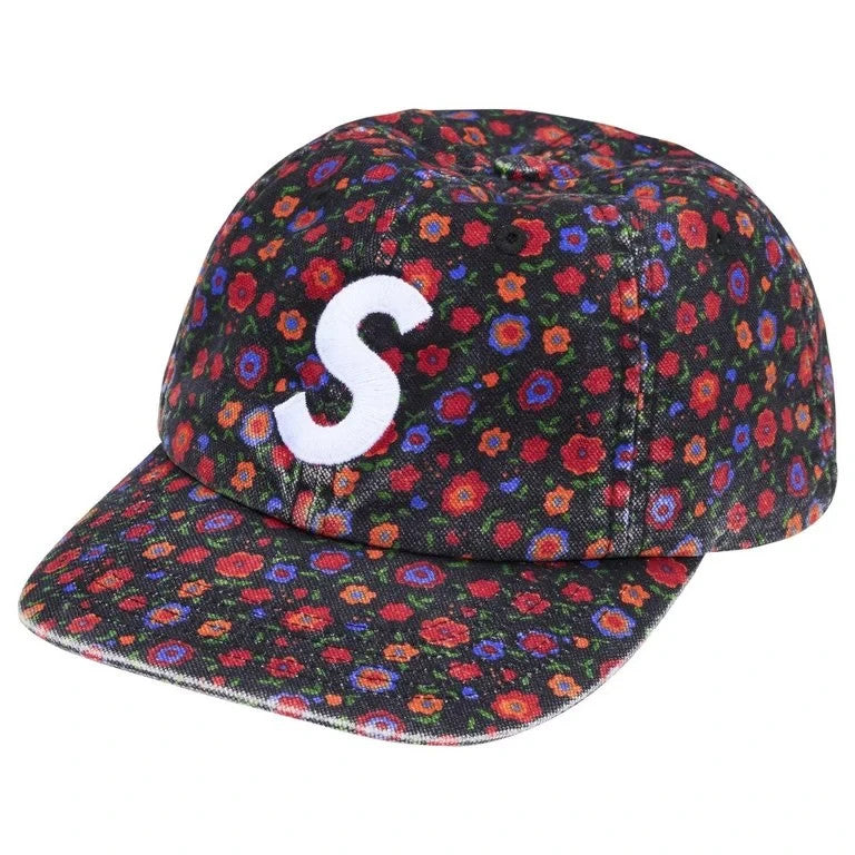 Supreme Washed Canvas S Logo 6-Panel Floral