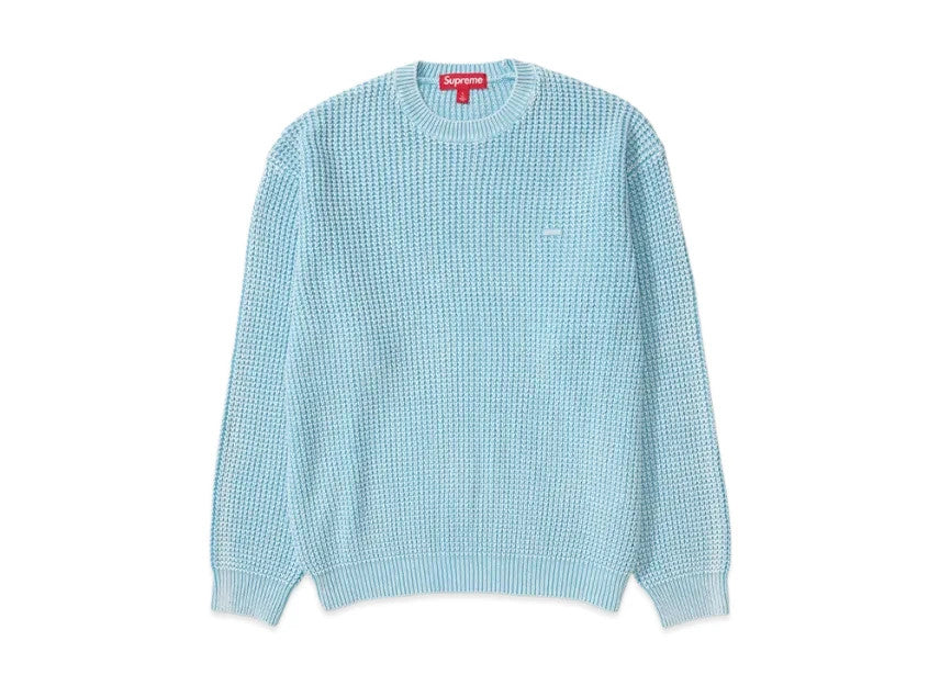Supreme Washed Small Box Waffle Sweater "Light Blue"