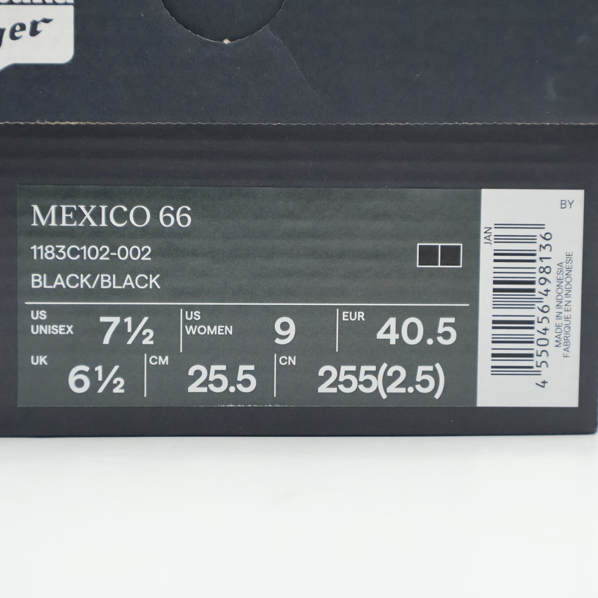1183C102-002 Onitsuka Tiger Mexico 66 Black Black (Men's)