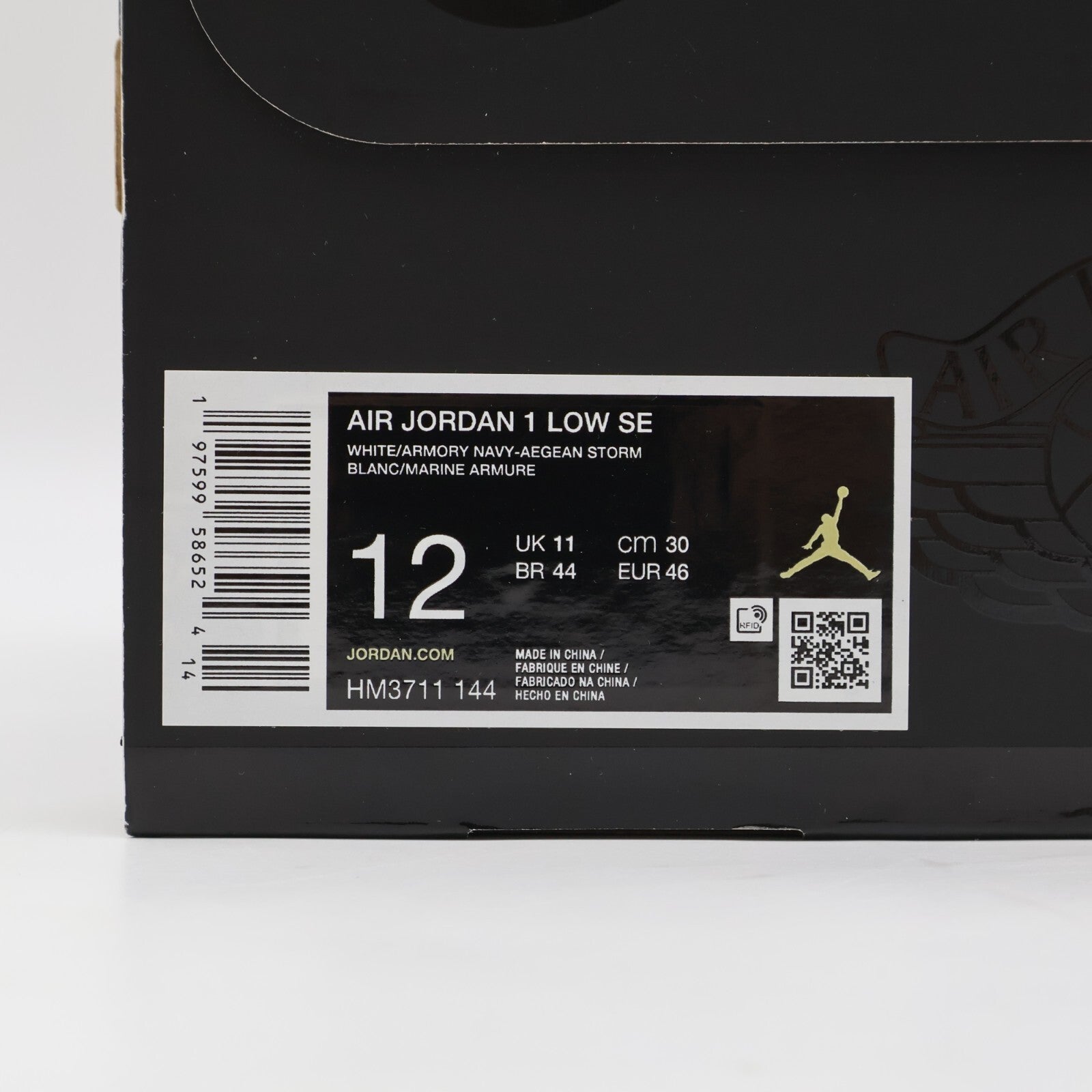 HM3711-144 Nike Air Jordan 1 Low White Aegean Storm