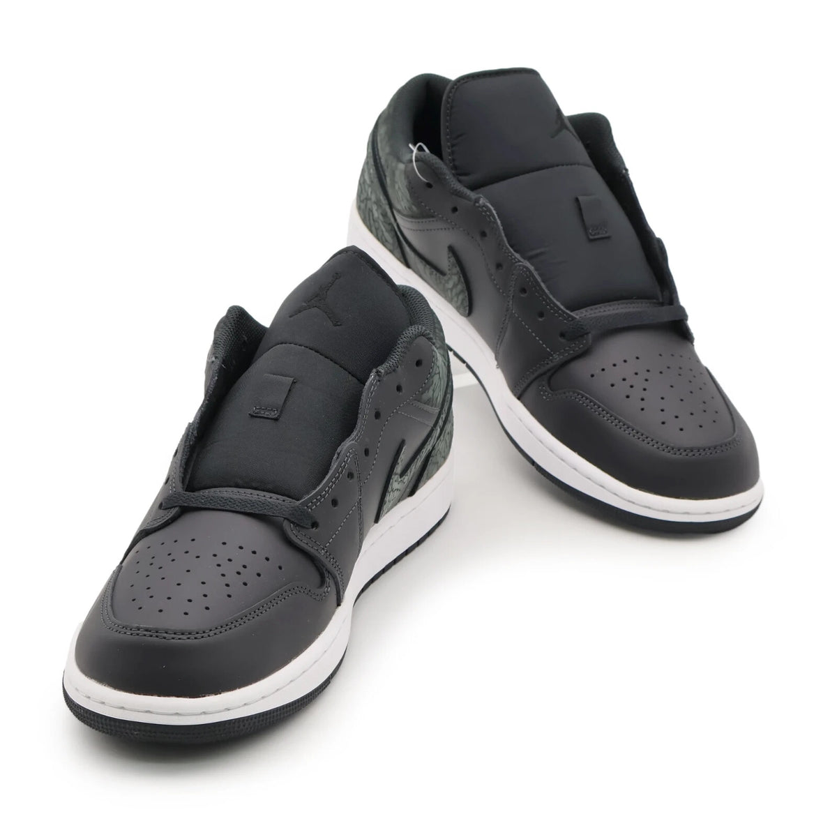 FB9907-001 Nike Air Jordan 1 Low Black Elephant Off Noir Dark Green (Men's)