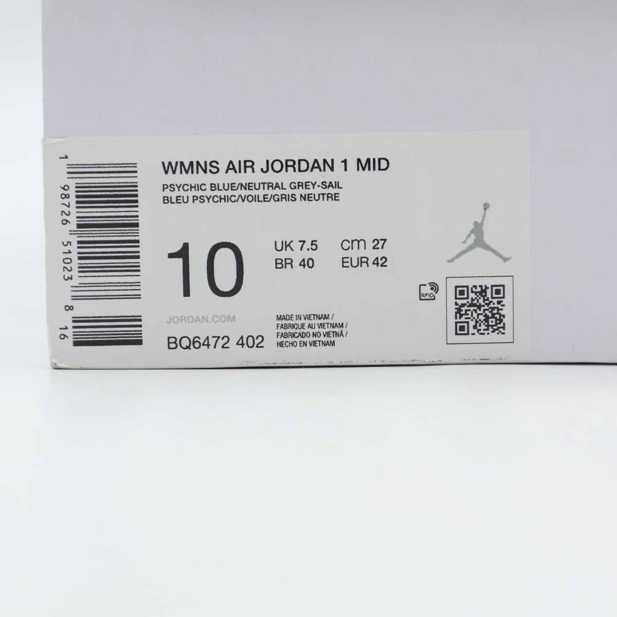 BQ6472-402 Nike Air Jordan 1 Mid Psychic Blue (Women's)