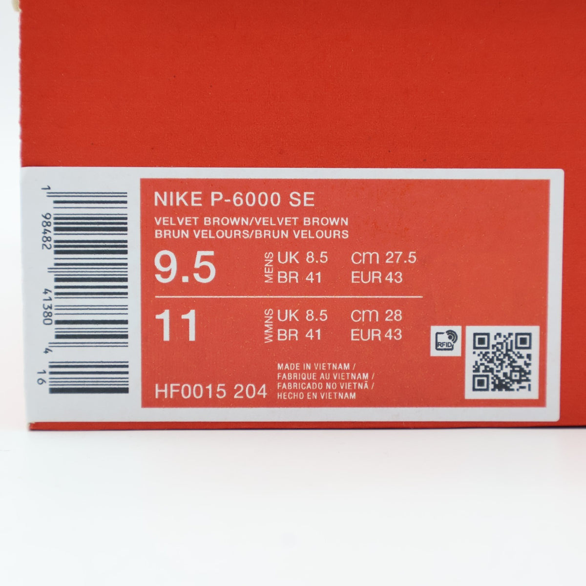 HF0015-204 Nike P-6000 Suede Velvet Brown Ironstone Velvet Brown (Men's)