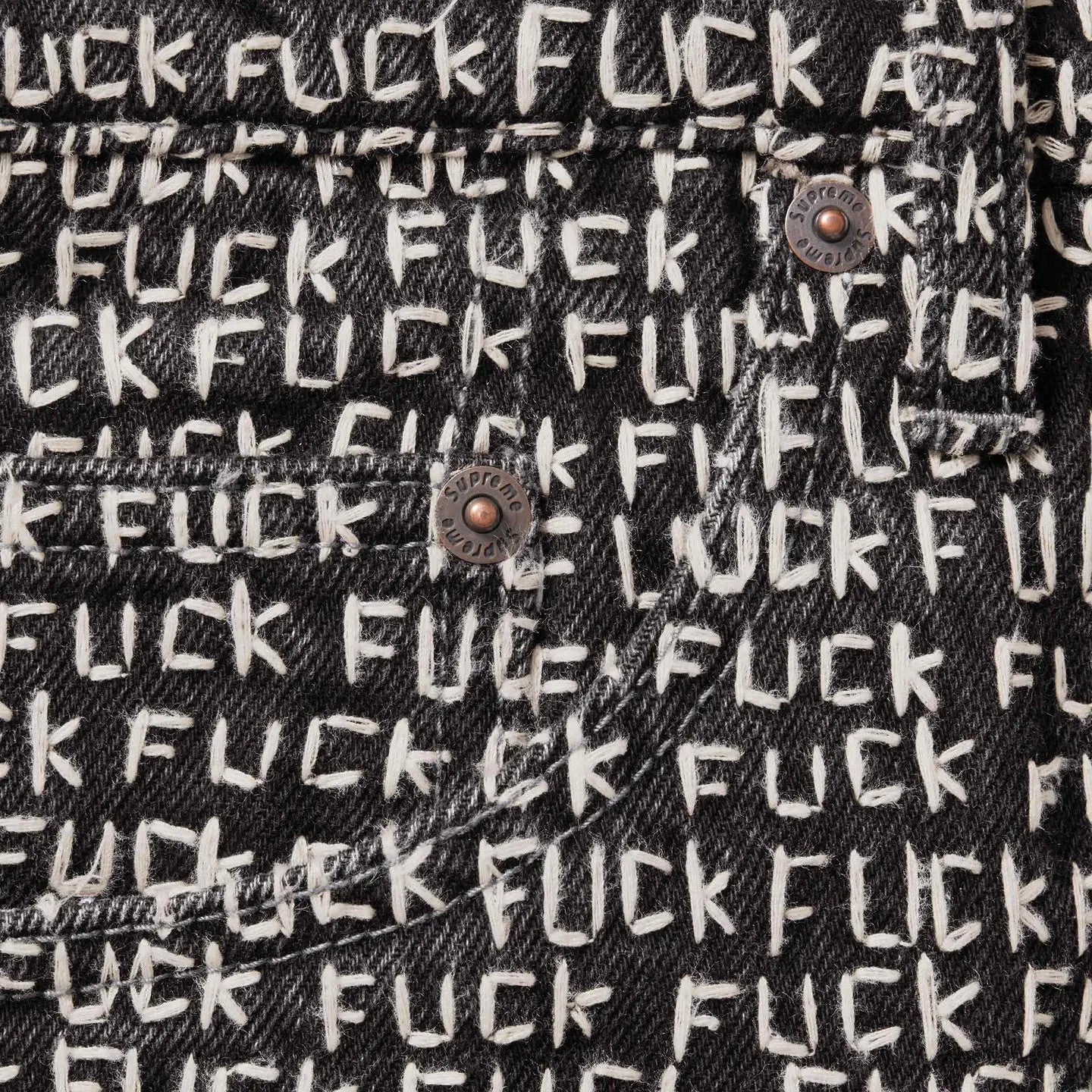 Supreme F*ck Stitch Loose Fit Jean Black