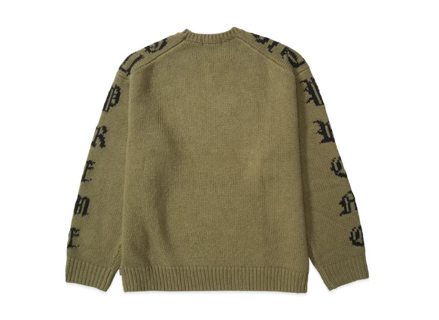 Supreme Old English Sleeves Sweater "Olive"