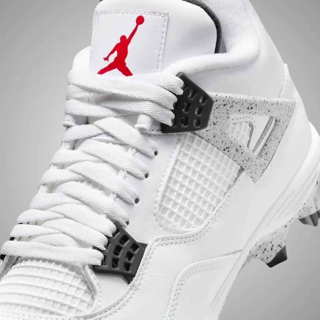 HQ0207-106 Nike Air Jordan 4 Cleat White Fire Red (Men's)