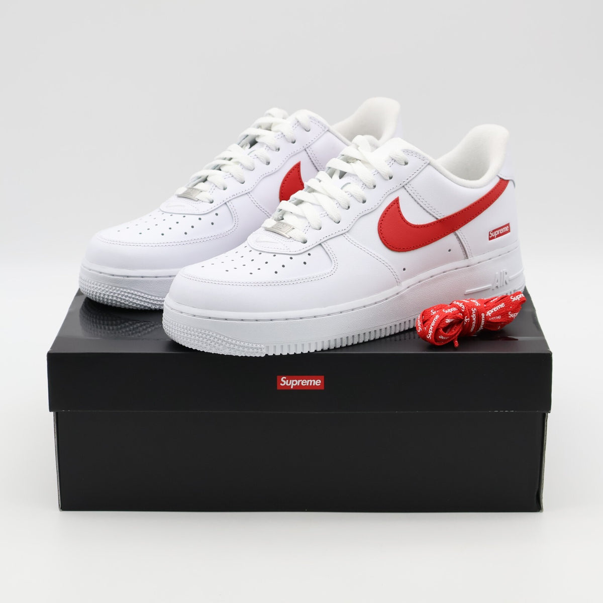 CU9225-101 Supreme Nike Air Force 1 Low China Exclusive White Speed Red (Men's)