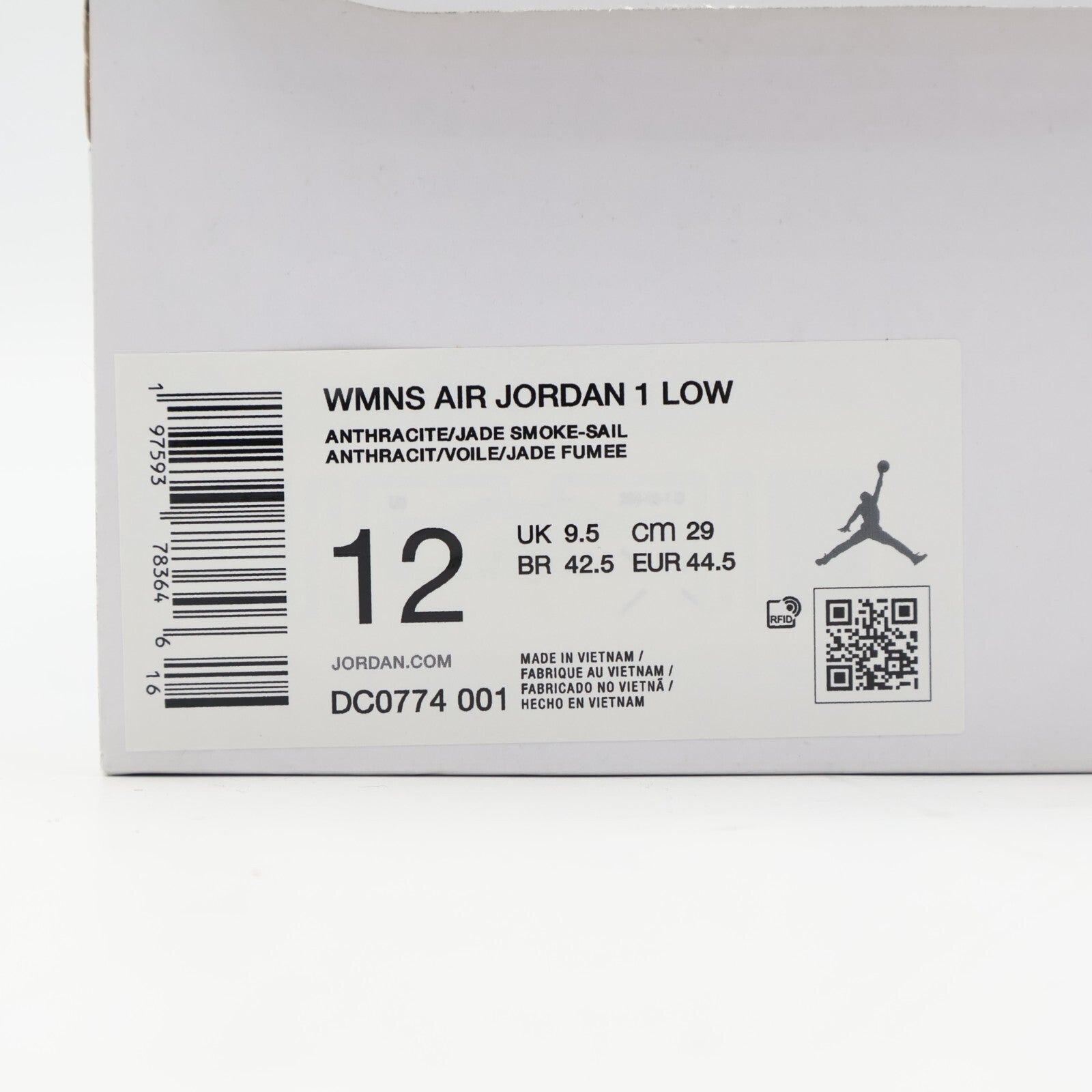 DC0774-001 Nike Air Jordan 1 Low Jade Smoke (Women's)