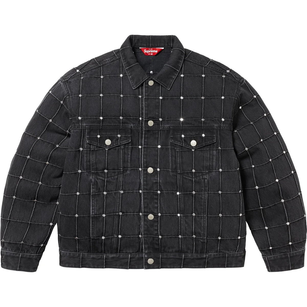 Supreme Studded Seam Denim Trucker Jacket Black