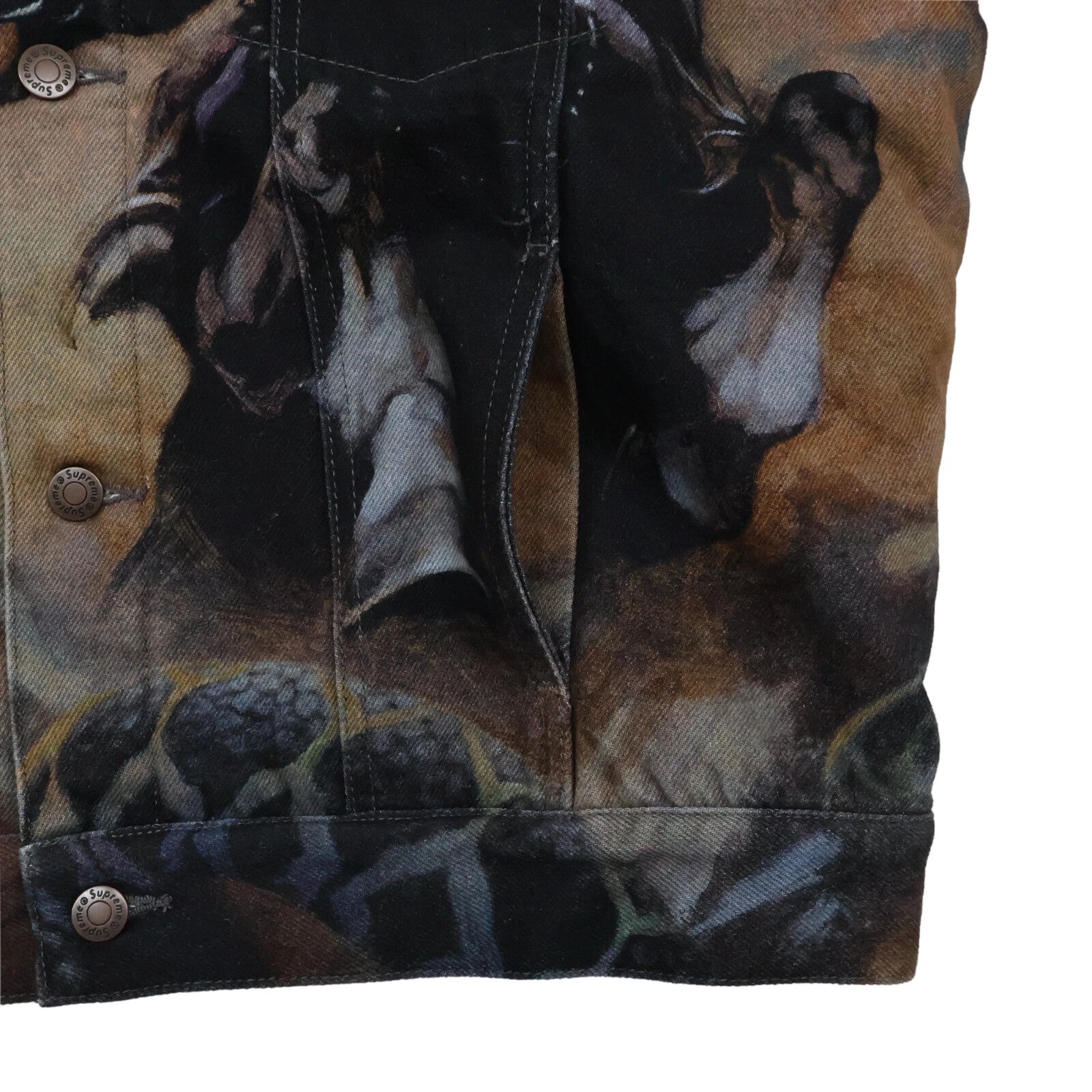 Supreme Frank Frazetta Faux Shearling Lined Trucker Jacket Multi