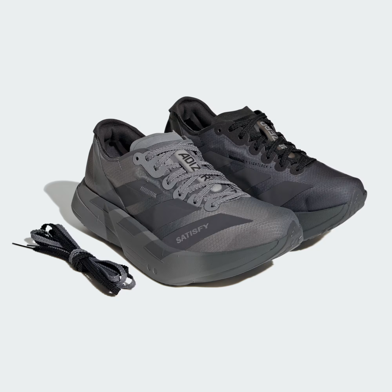 KH8439 Satisfy adidas Adizero Adios Pro 4 Core Black Grey Five (Men's)