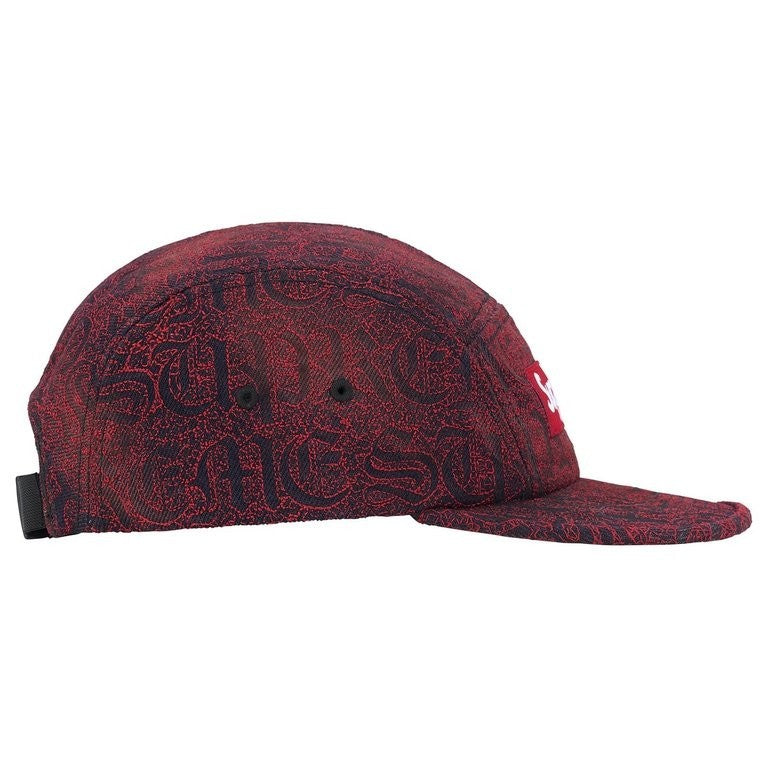 Supreme Stitched Old English Denim Camp Cap Red