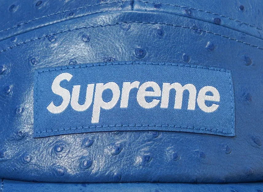 Supreme Ostrich Embossed Leather GORE-TEX Camp Cap "Blue"