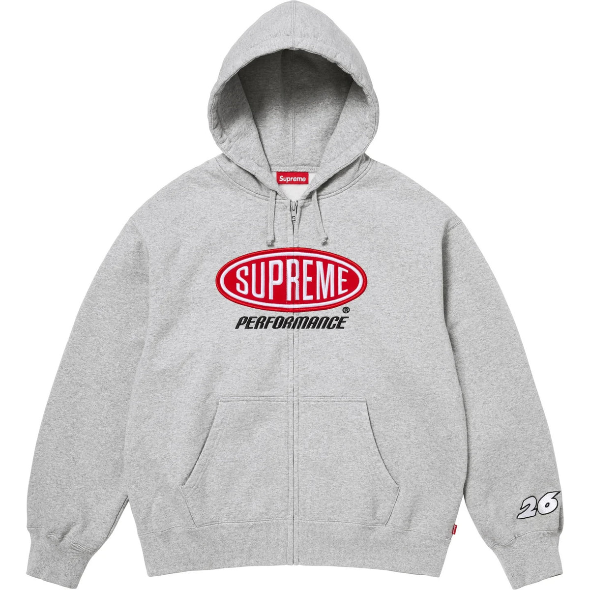 Supreme Performance Zip Up Hooded Sweatshirt Heather Grey