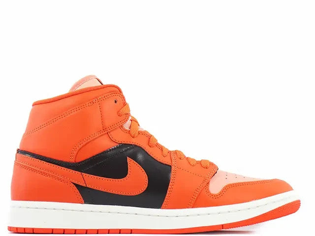 DM3381-600 Nike Air Jordan 1 Mid "Orange/Black" (Women's)