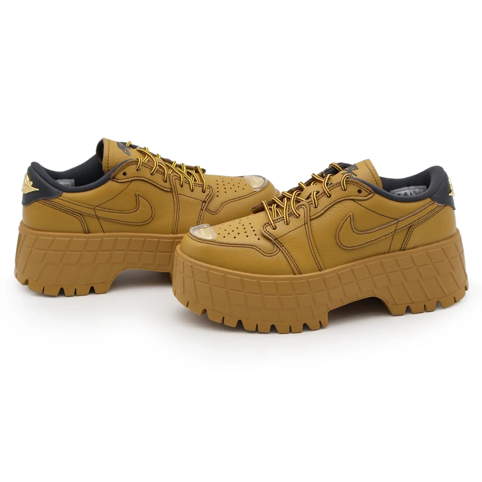 HF3184-700 Nike Air Jordan 1 Brooklyn Low Wheat Team Red Metallic Gold (Women's)