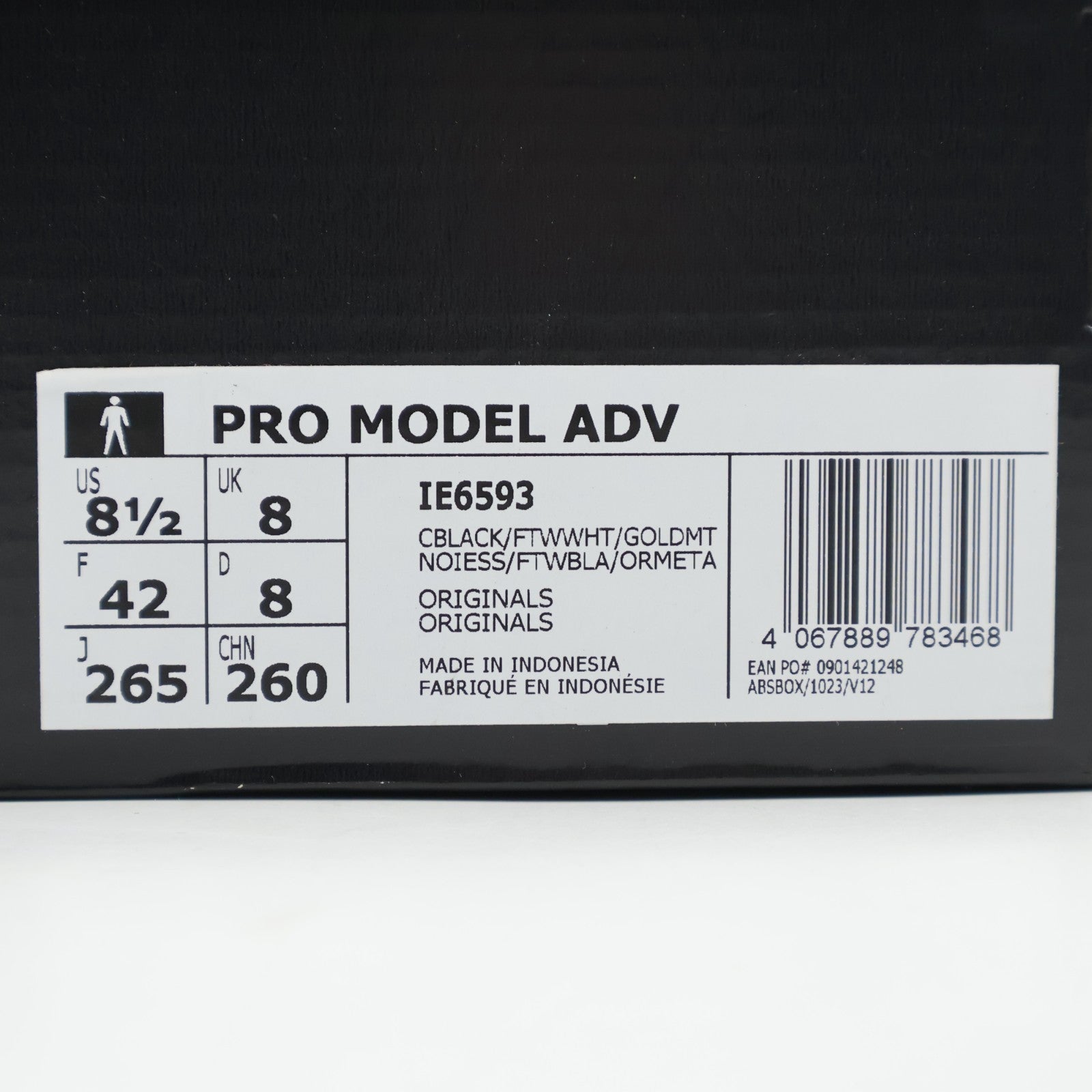 IE6593 adidas Originals Pro Model ADV Core Black Footwear White Gold  (Men's)