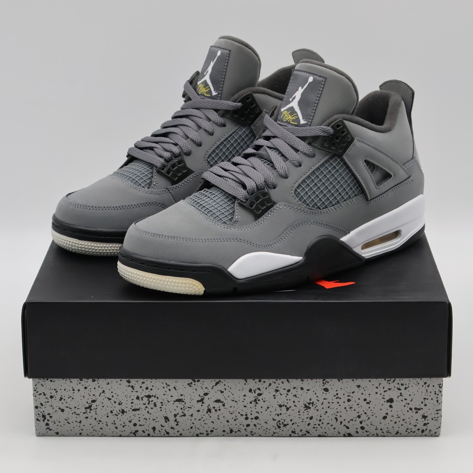 308497-007 Nike Air Jordan 4 Retro Cool Grey Chrome Dark Charcoal White Steel