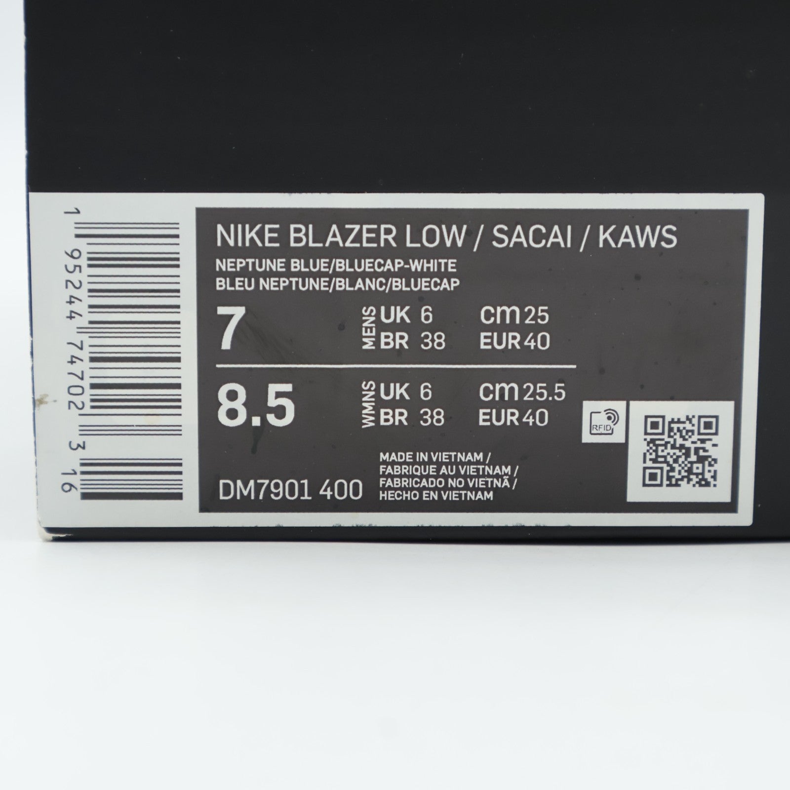 Size 7 - DM7901-400 KAWS x sacai x Nike Blazer Low Neptune Blue (Men's)