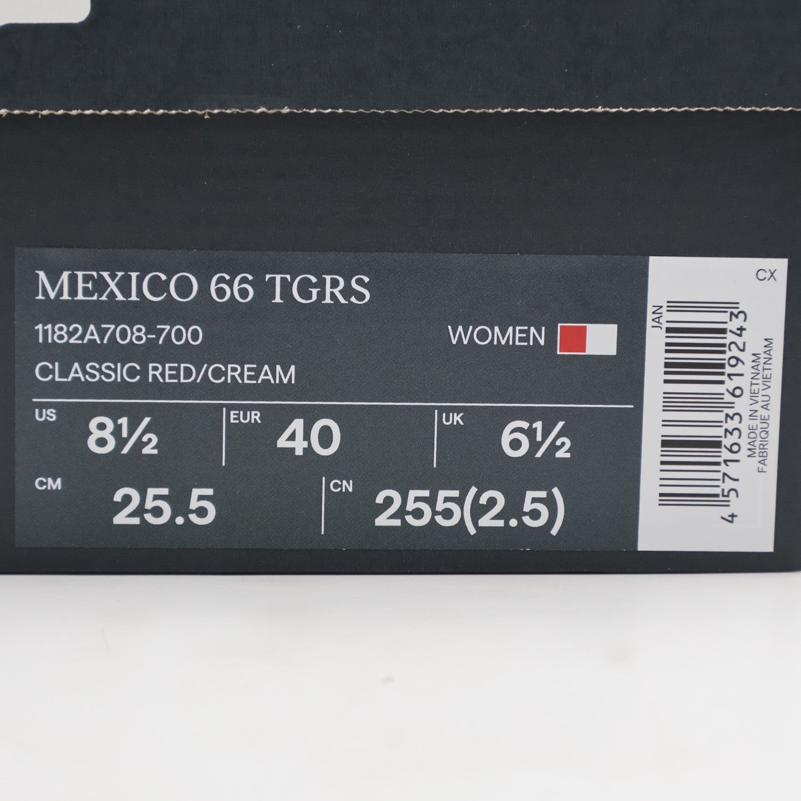 1182A708-700 Onitsuka Tiger Mexico 66 TGRS Classic Red Cream (Women's)