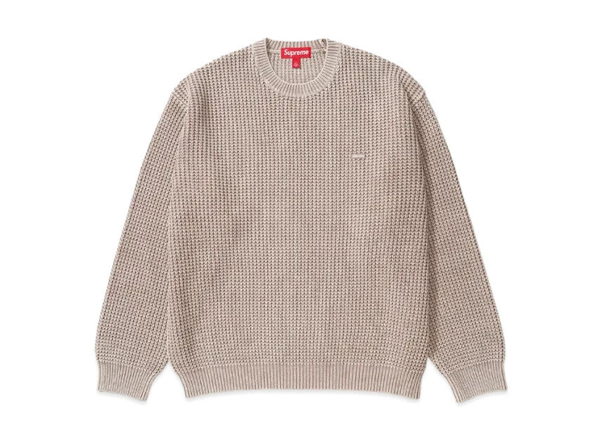 Supreme Washed Small Box Waffle Sweater "Light Brown"