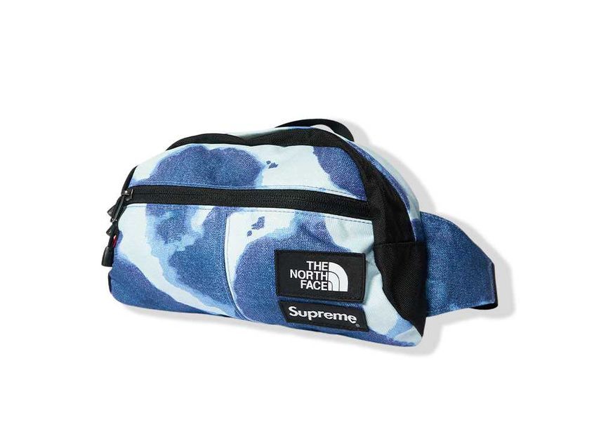 Supreme The North Face Bleached Denim Print Roo II Indigo