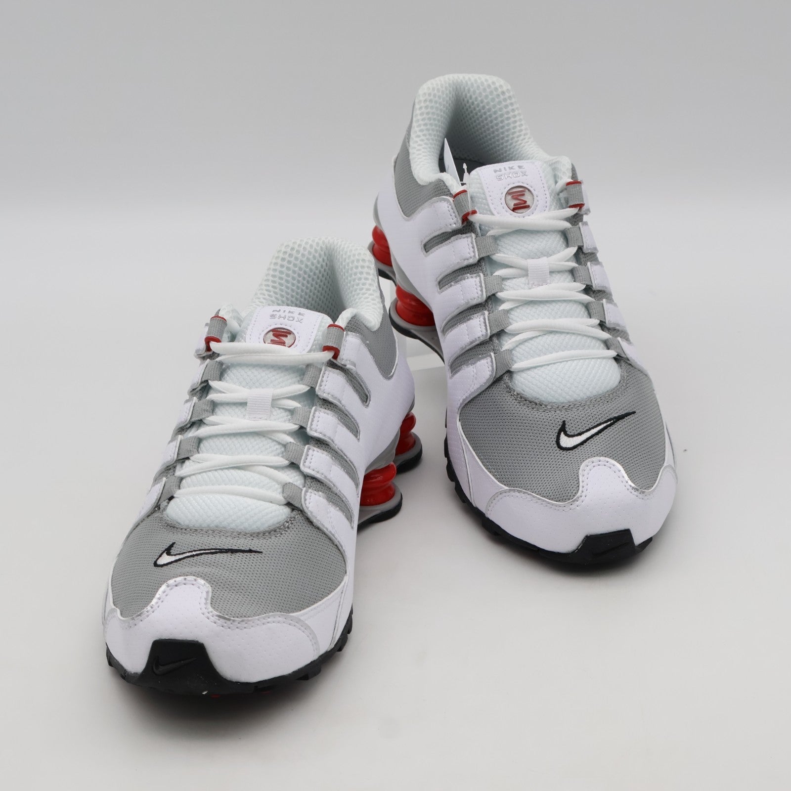 378341-104 Nike Shox NZ Shoes White  Sport Red  Cool Grey  (Menâs)