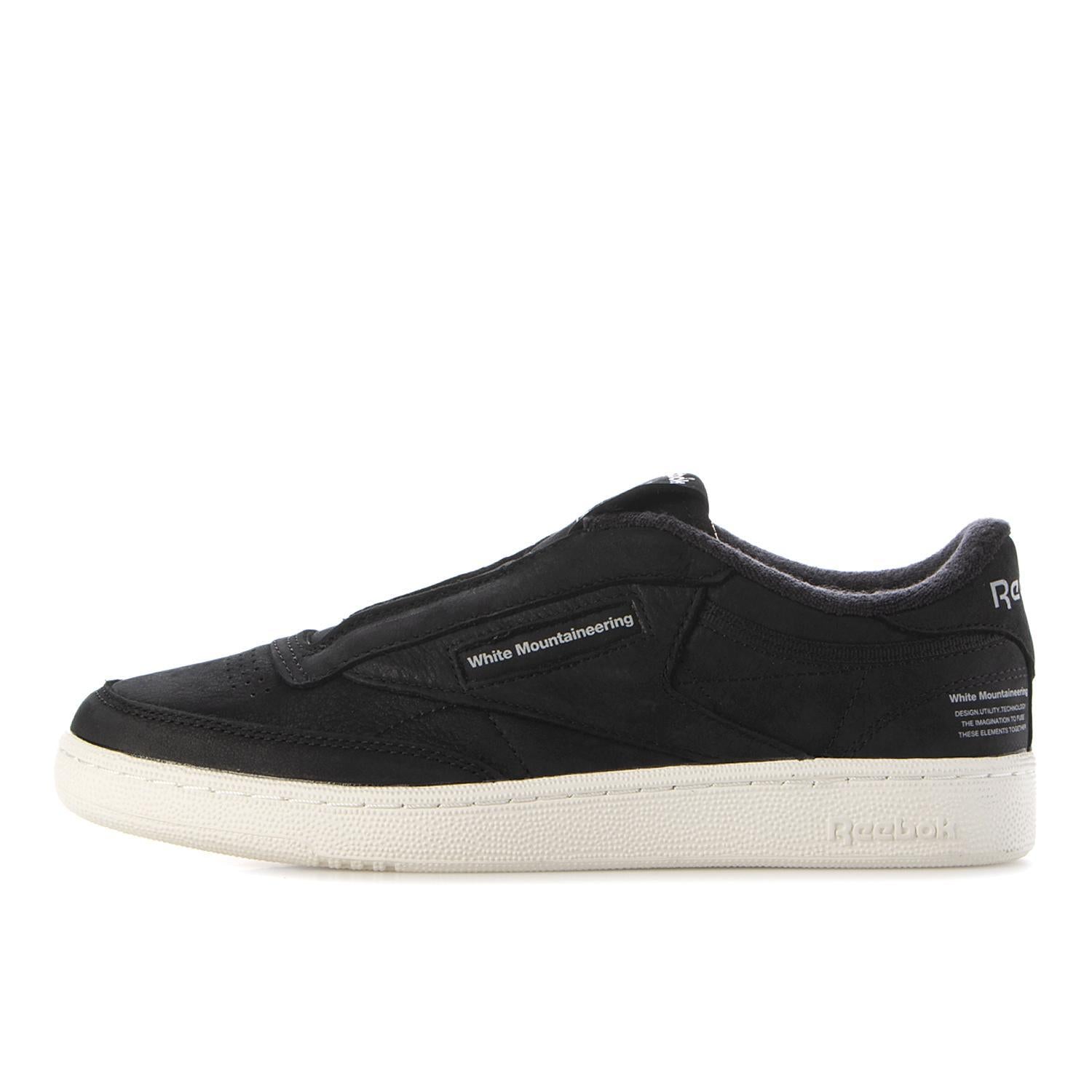 100218233 White Mountaineering Reebok Club C 85 Black Chalk Grey (Men's)