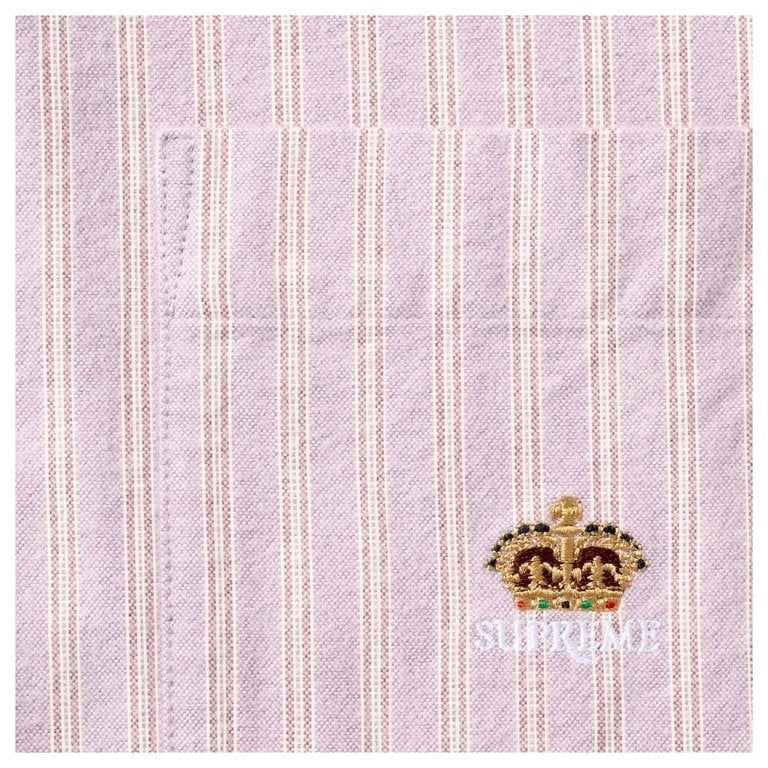 Supreme Loose Fit Flannel Oxford Shirt Lavender Stripe (26FW)